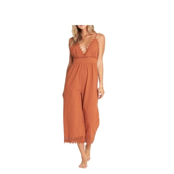 BILLABONG Burnt Orange Jumpsuit. Size M NWT - Picture 7 of 13